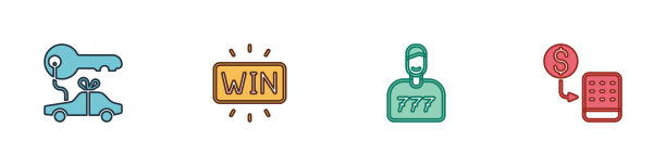 集车礼品赌场赢得幸运玩家和筹码图片下载