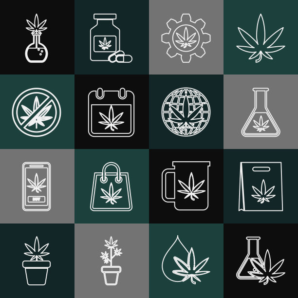 含大麻购物袋的试管图片下载