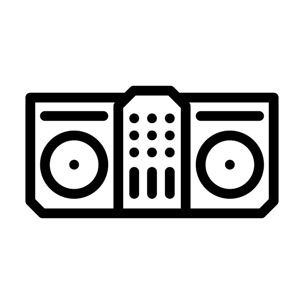电子音乐线性图标矢量图图片下载