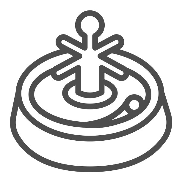 带有赌博线的赌场轮盘赌图标图片下载