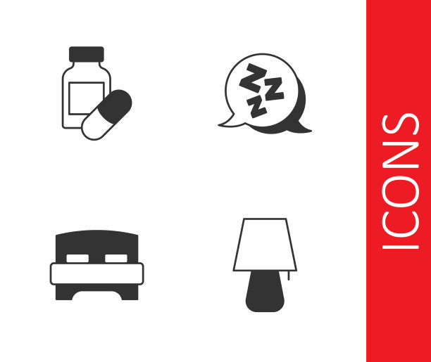 设台灯安眠药大床和瞌睡图片下载