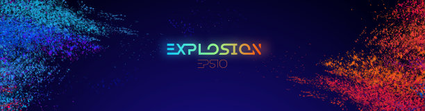 彩色粉末，爆炸光背景蓝色和粉红色粉末。每股收益10图片下载