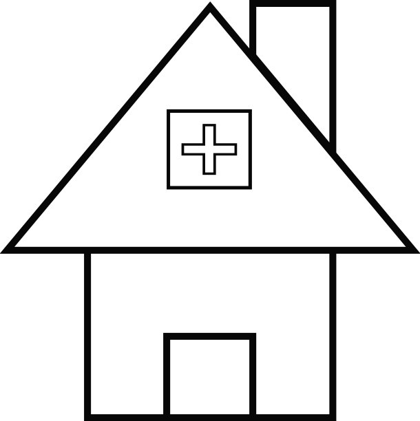 医院建筑轮廓图标图片下载