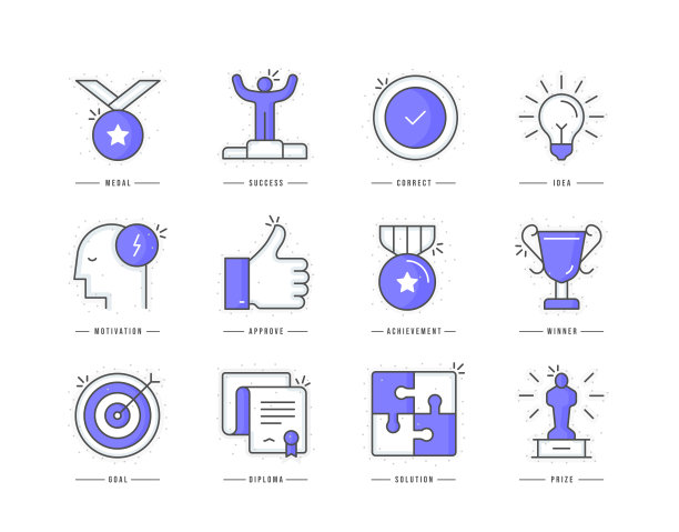 成功平线彩色图标图片下载