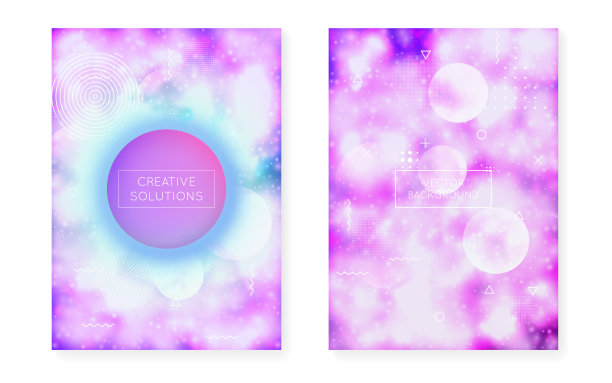 潮人的液体。充满活力的点。紫色闪亮的纹理。全息年代图片下载