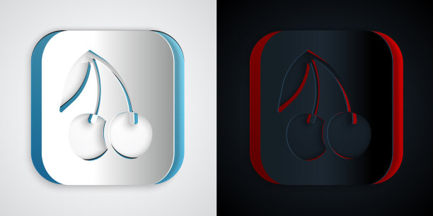 有樱桃图案的剪纸赌场老虎机图片下载