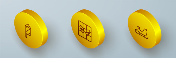 2.5D等距线烟花火箭礼品盒套装图片下载