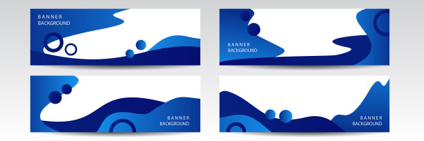 深色现代海军蓝宽横幅背景与图片下载