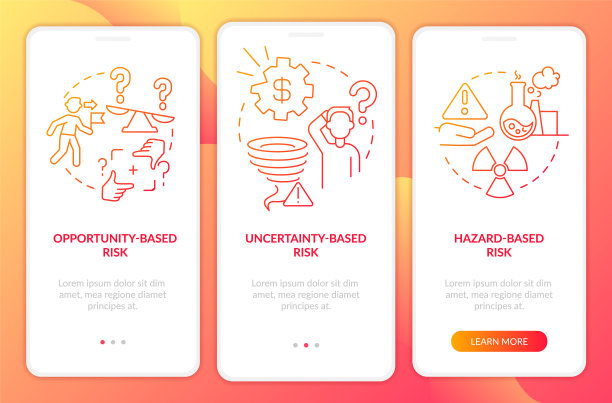 风险类型红色梯度登机手机应用程序屏幕图片下载