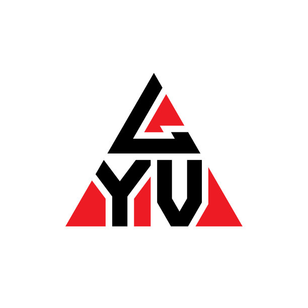 带有三角形的LYV三角形字母标志设计图片下载
