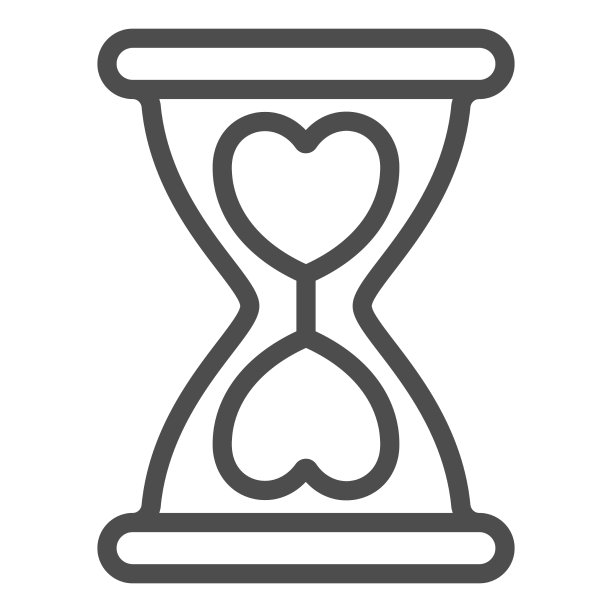 带爱心的沙漏快速约会时间线图片下载