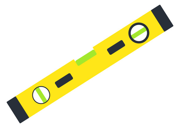 建设水平图标。黄色建筑尺工具图片下载