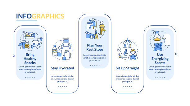 公路旅行健康习惯矩形信息图表模板图片下载