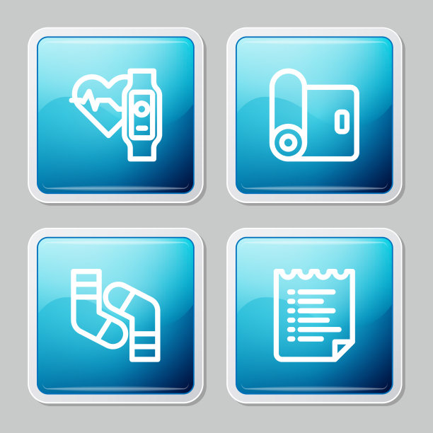 设定线智能手表与心脏健身垫卷图片下载