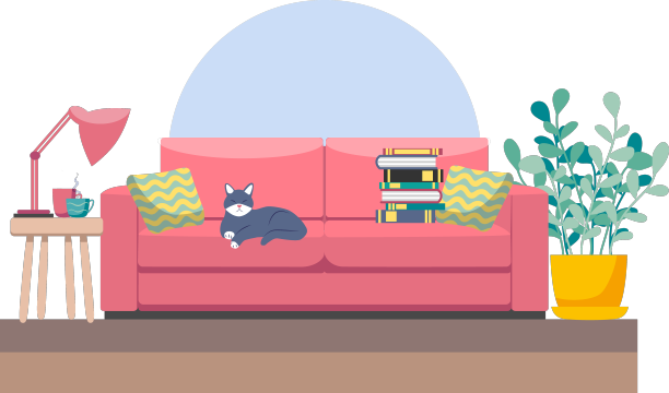 客厅与家具舒适的内部与图片下载