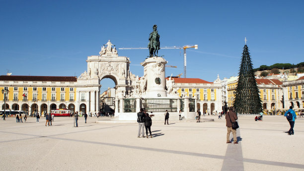 葡萄牙里斯本商业广场商业广场的场景图片下载