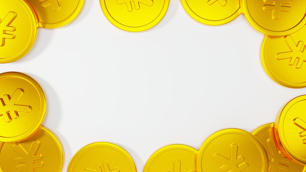 一个带有日元标记的硬币的框架。的背景图片。3 d渲染。图片下载