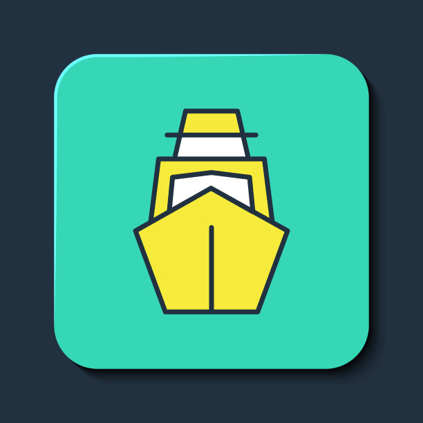 填充轮廓游艇帆船或帆船图标图片下载