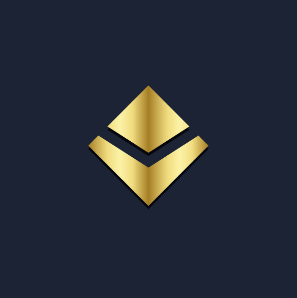 三角形V字母金色logo图片下载