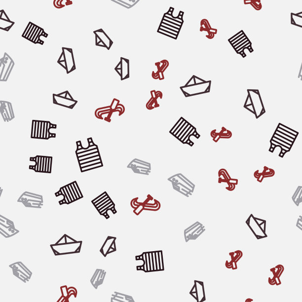 设线条纹水手t恤折叠纸船图片下载