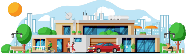 现代公寓建筑景观图片下载