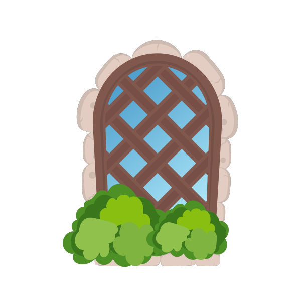 旧窗户用石头包层和绿色植物图片下载