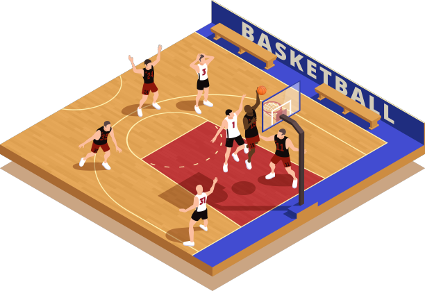 篮球等距构图图片下载