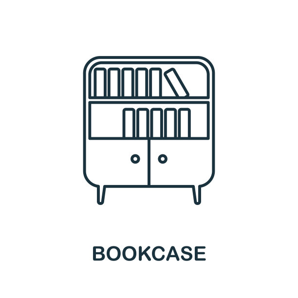 书柜图标。家具收藏中的简单插图。创意书柜图标的网页设计，模板，信息图图片下载