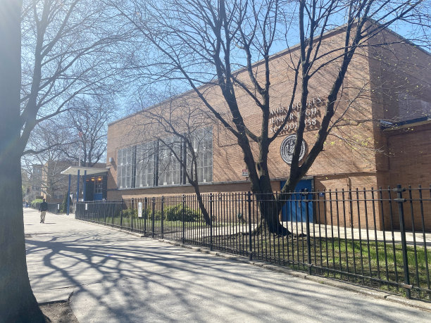 领导力预科，不同寻常的学校，建筑外观，在梅肯街贝德福德-斯图维森特社区。垂直，彩色，库存照片。- 2022年4月15日，纽约，布鲁克林图片下载