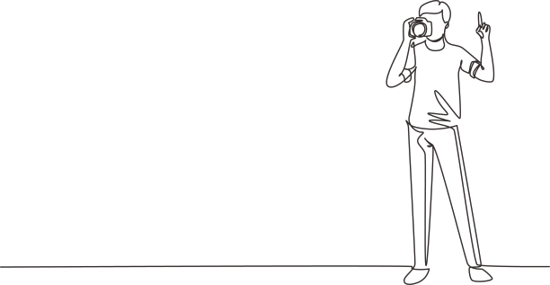 单线绘制摄影师使用图片下载