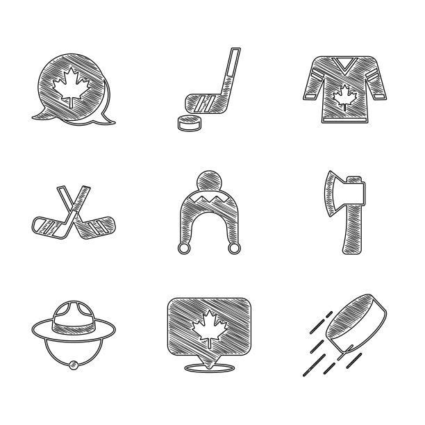 集冬帽加拿大枫叶曲棍球冰球图片下载