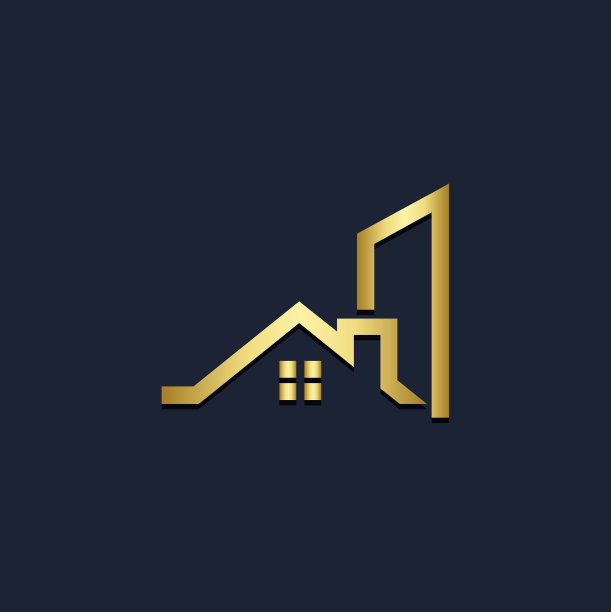 房屋房地产建筑金色logo图片下载