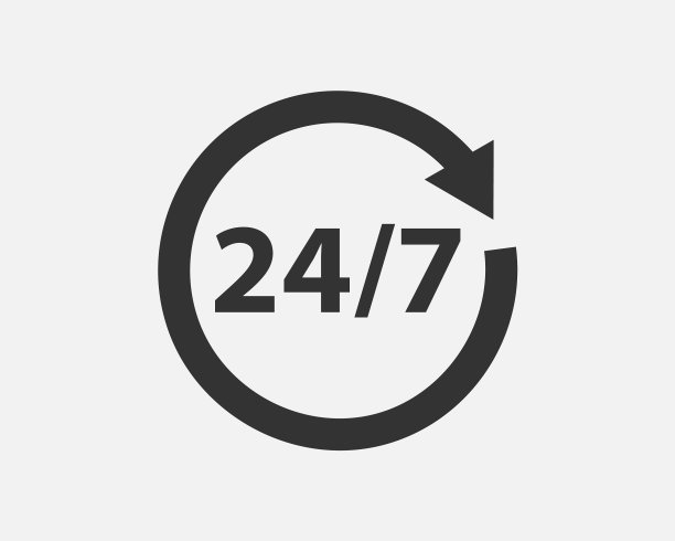 24小时全天候服务图标符号图片下载