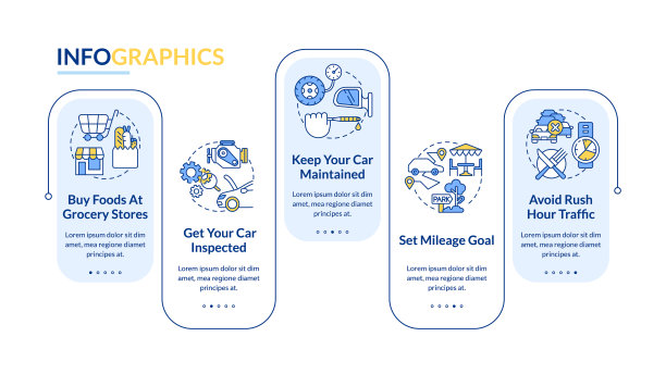 公路旅行tips矩形信息图表模板图片下载