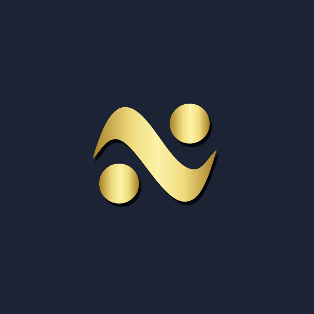 曲线抽象无限金色logo图片下载