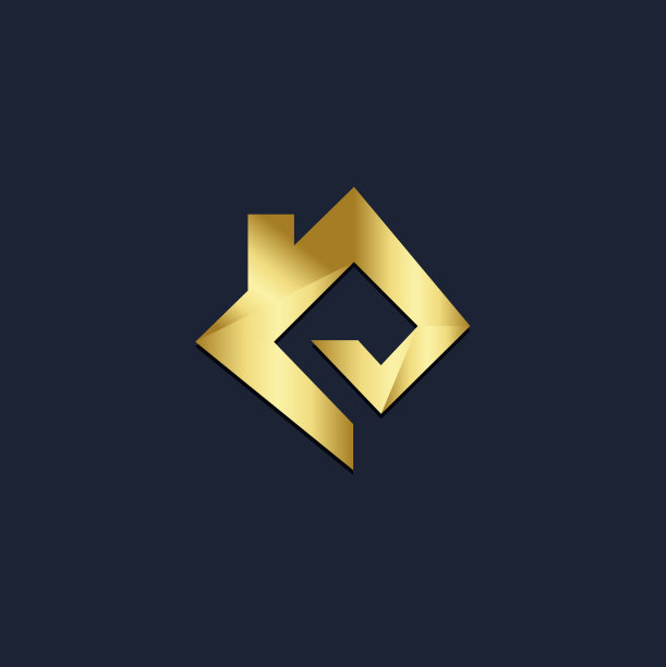 房地产几何金色Logo图片下载
