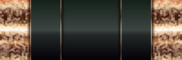 现代奢华的背景矢量叠加在深绿色和阴影黑色空间上，以抽象的风格进行设计。图形插画纹理与线条金色元素装饰图片下载