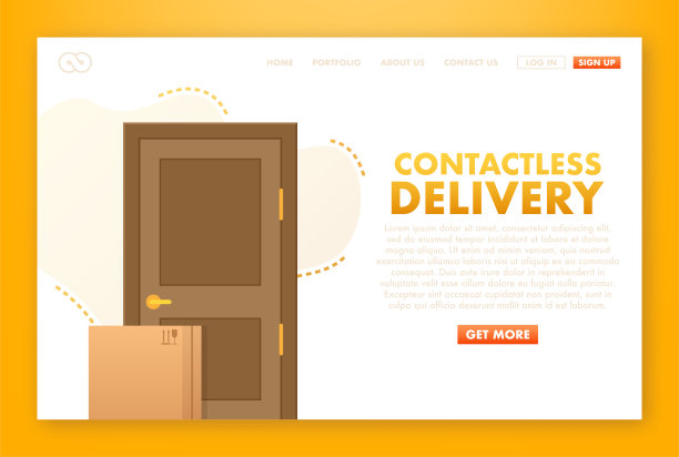 概念设计的非接触式交付。非接触式交付。图片下载