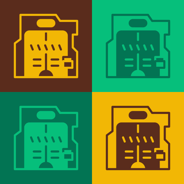 波普艺术的未来主义滑动门图标孤立图片下载