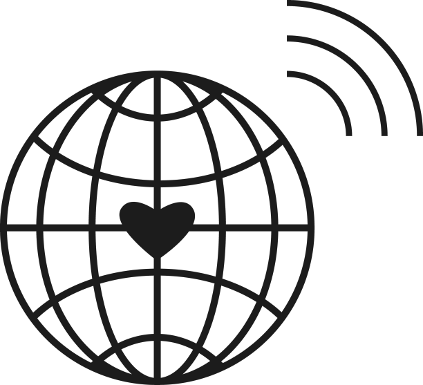 全球图标心脏振动黑灰色调色板图片下载