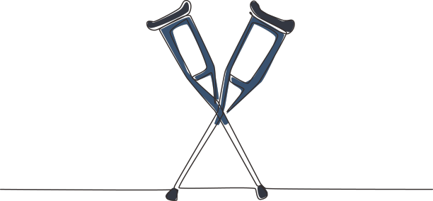 单线画拐杖标志肘图片下载