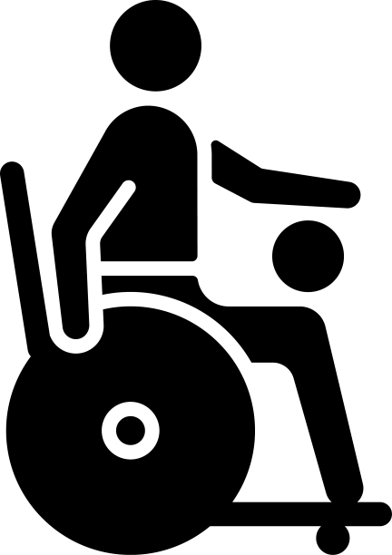 轮椅橄榄球黑色字形图标图片下载