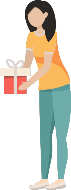 平色无脸女孩送礼图片下载