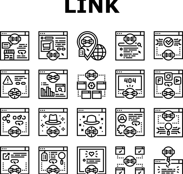 链接建设和优化图标集图片下载
