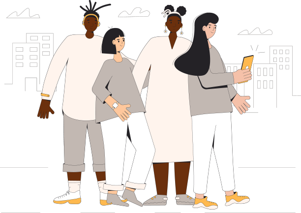 一群不同的青少年站在一起图片下载