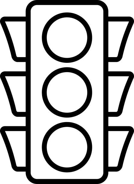 轮廓风格的交通信号灯图标图片下载
