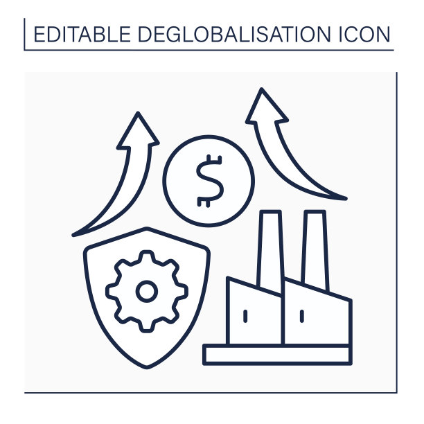 贸易保护主义线性图标图片下载