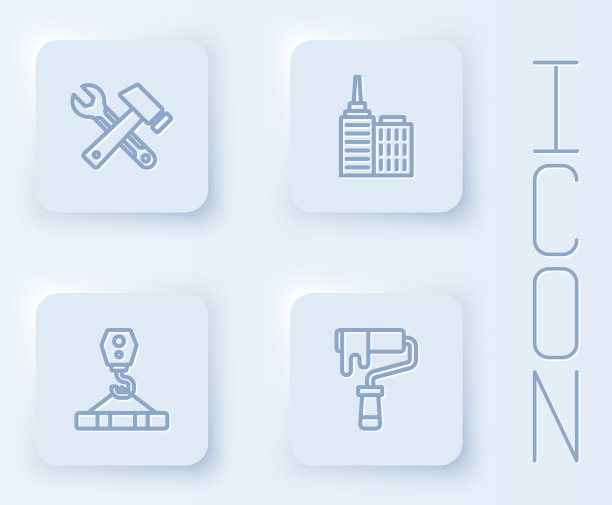 设置线锤和扳手扳手城市景观图片下载