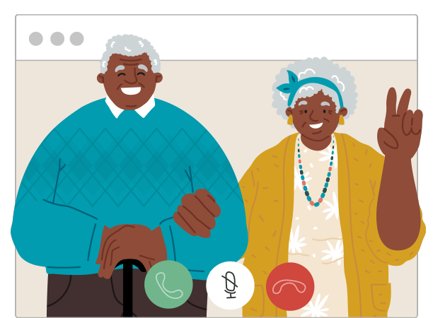 非裔美国人的祖父母打视频电话图片下载