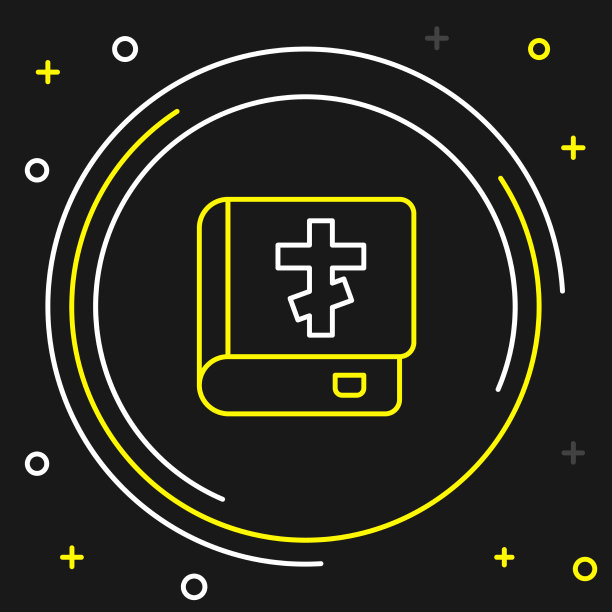 行圣经书图标孤立黑色图片下载